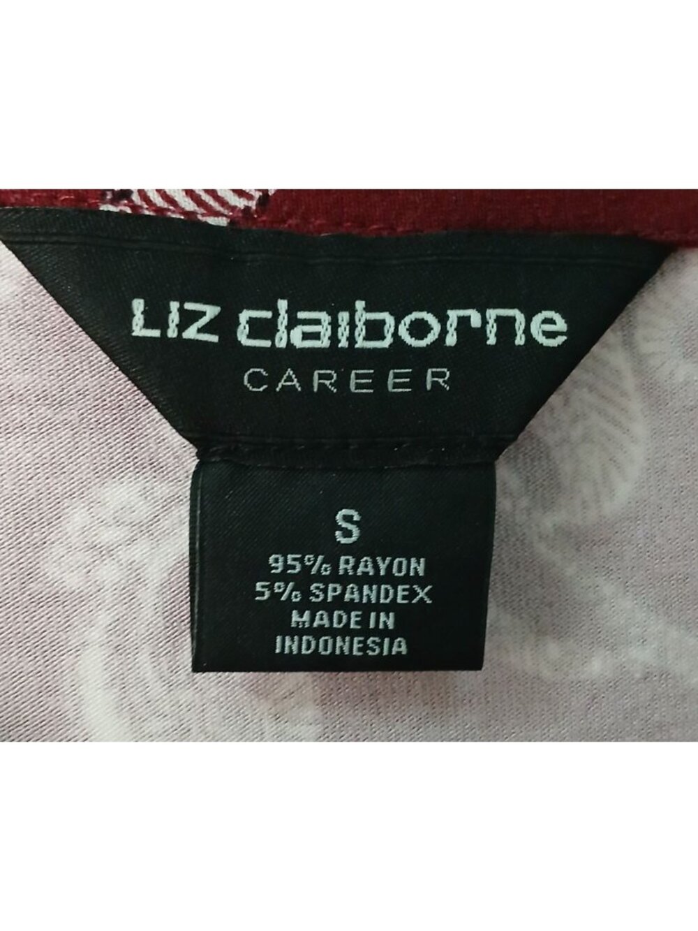 Liz Claiborne Womens Sz S Red Floral Peplum Top Rayon Spandex Career Blouse I-11 - Picture 2 of 8